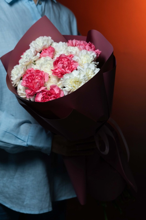 Картинка Букет из 25 гвоздик "Венера"