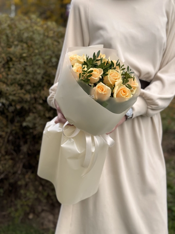 Картинка Букет из 9 роз "Нежность"  60 см