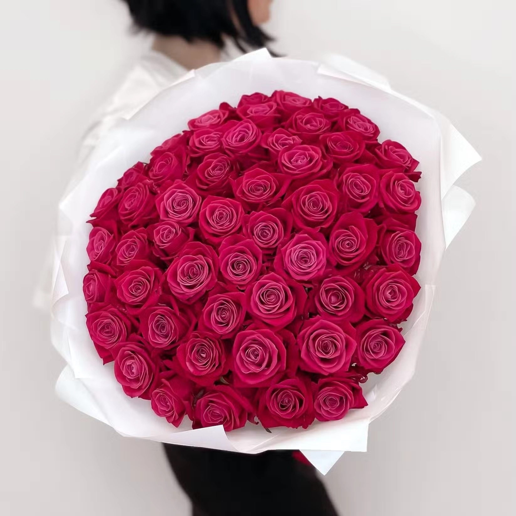 Картинка Букет из 51 розы сорта Шангрила 50 см