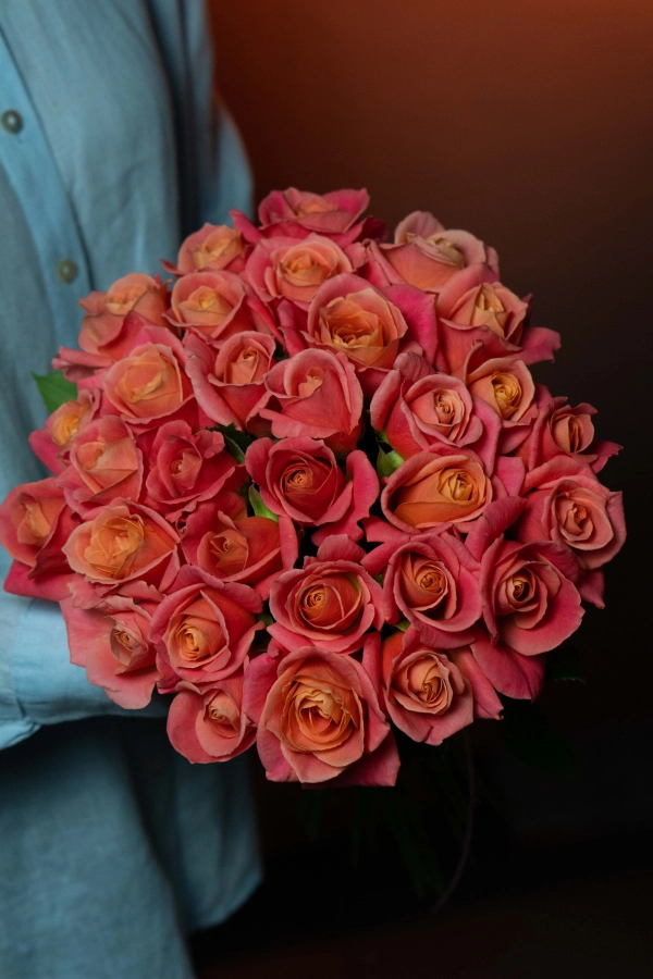 Картинка Букет из 27 роз Мисс Пигги "Зефир" 40 см