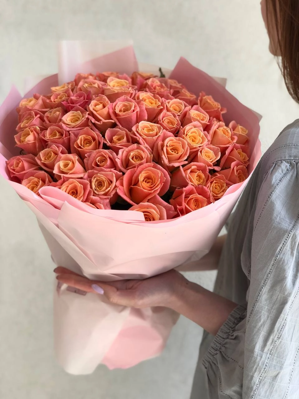 Картинка Букет из 51 розы "Пигги" 80 см