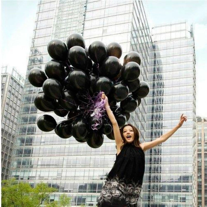 Картинка Связка из 25 латексных шаров "Магия черного" (+обработка)