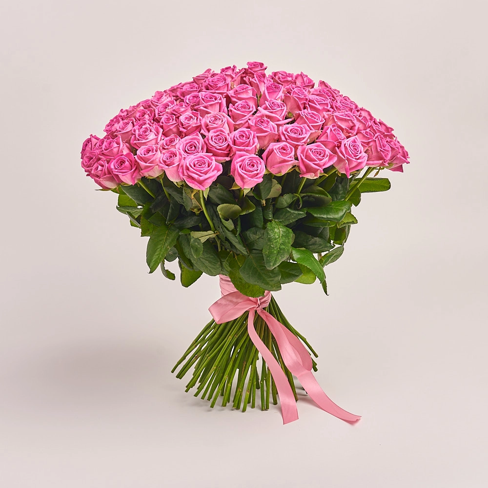 Картинка Букет из 101 розы " Пинк безе" 50 см