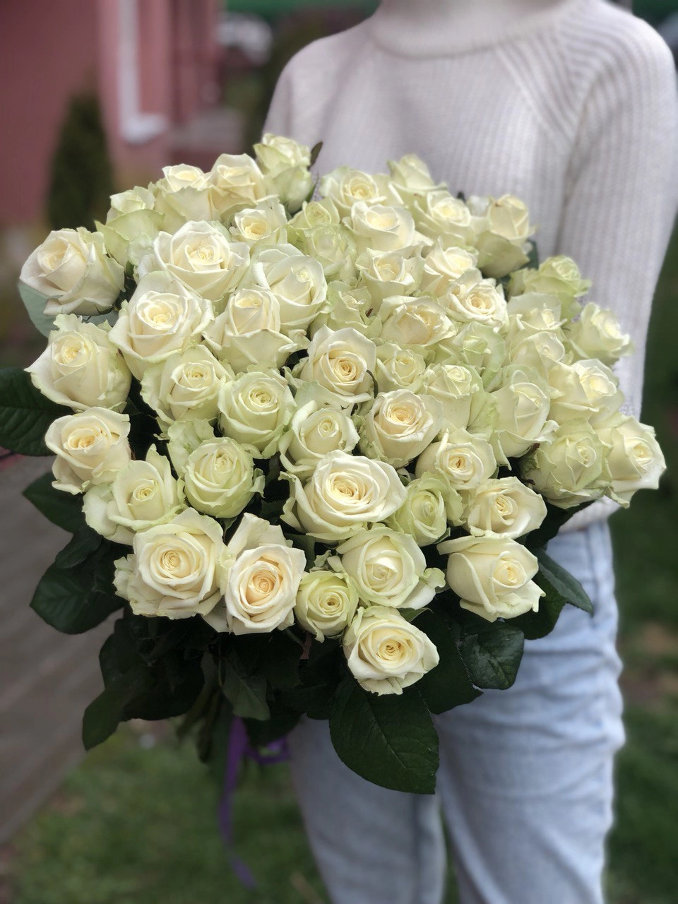 Картинка Букет из 51 розы Аваланж "Аркадия" 70 см