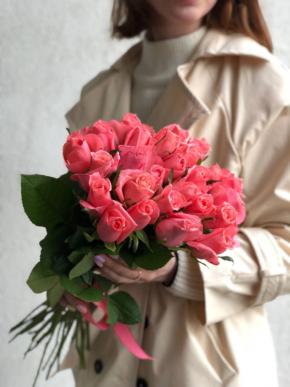 Картинка Букет из 25 роз " Сабрина" 70 см