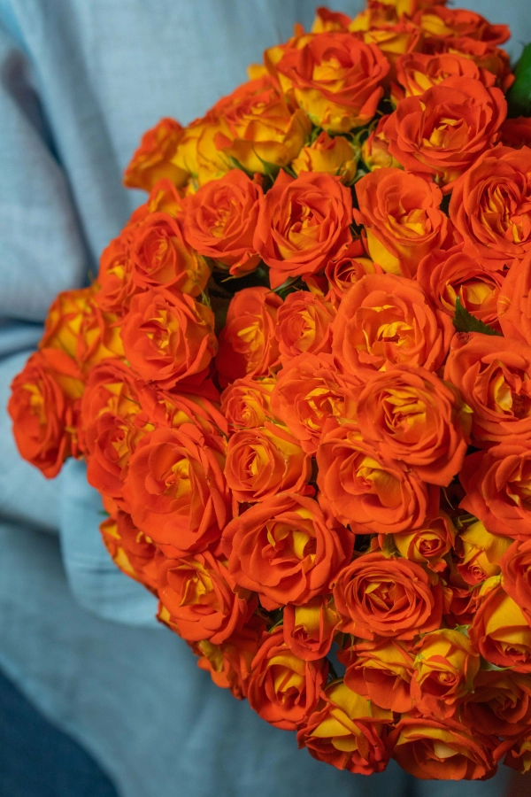 Картинка Букет из 19 кустовых роз "Акрополь" 60 см