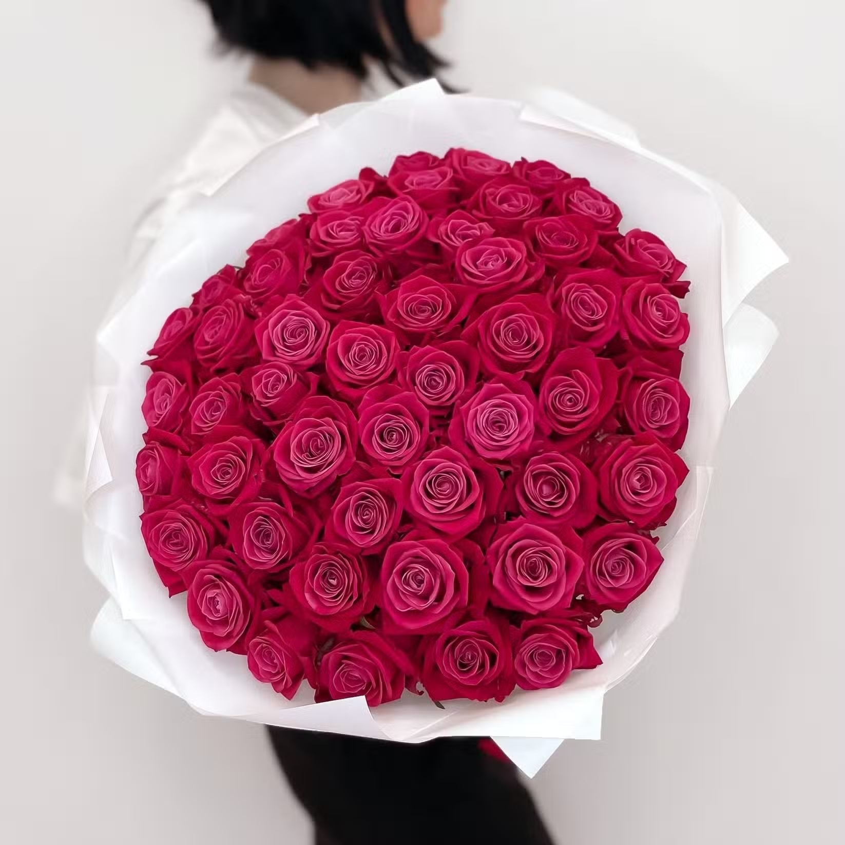 Картинка Букет из 51 розы сорта Шангрила 60 см