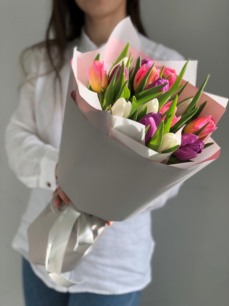 Картинка Букет из 15 тюльпана "Палерма"