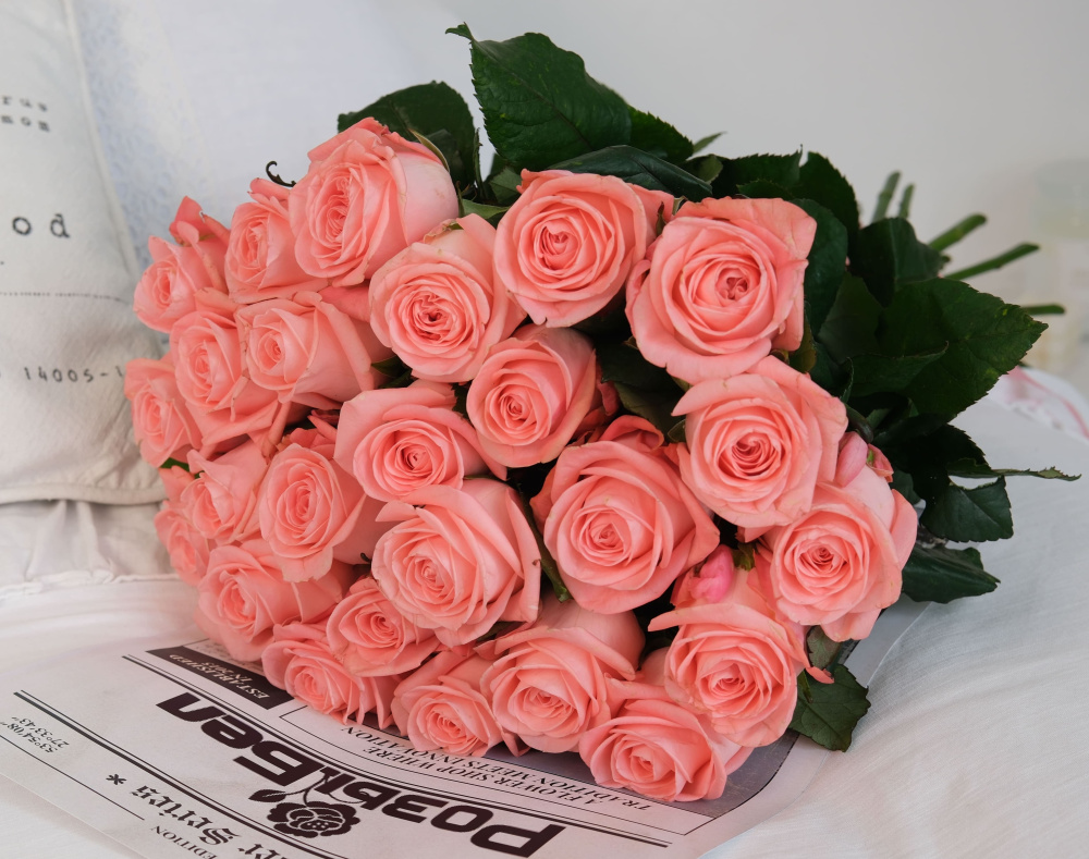 Картинка Букет из 25 роз "Лизбет" 80 см