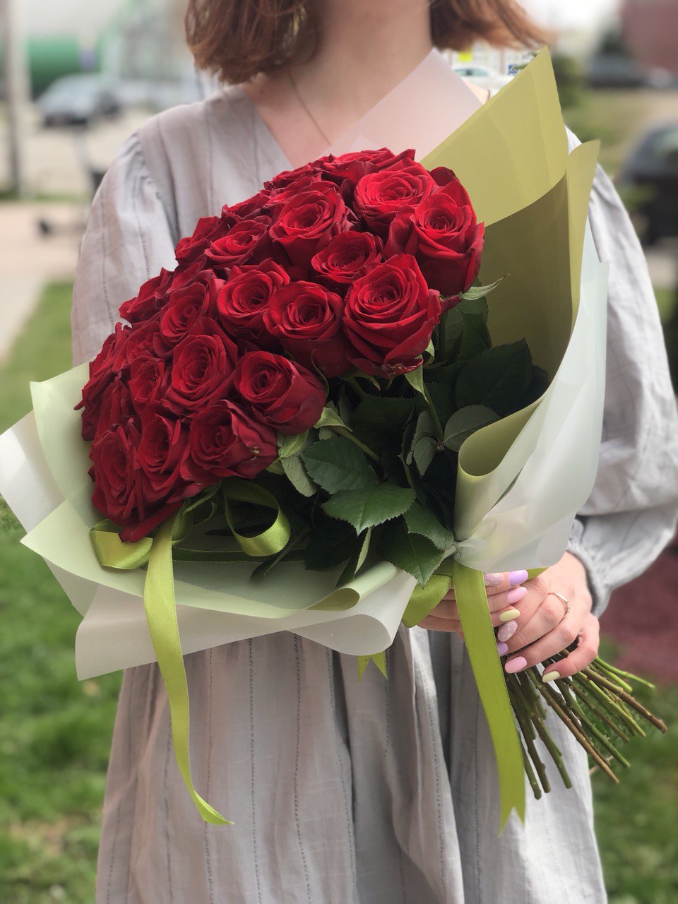 Картинка Букет из 25 роз "Престиж" 80 см