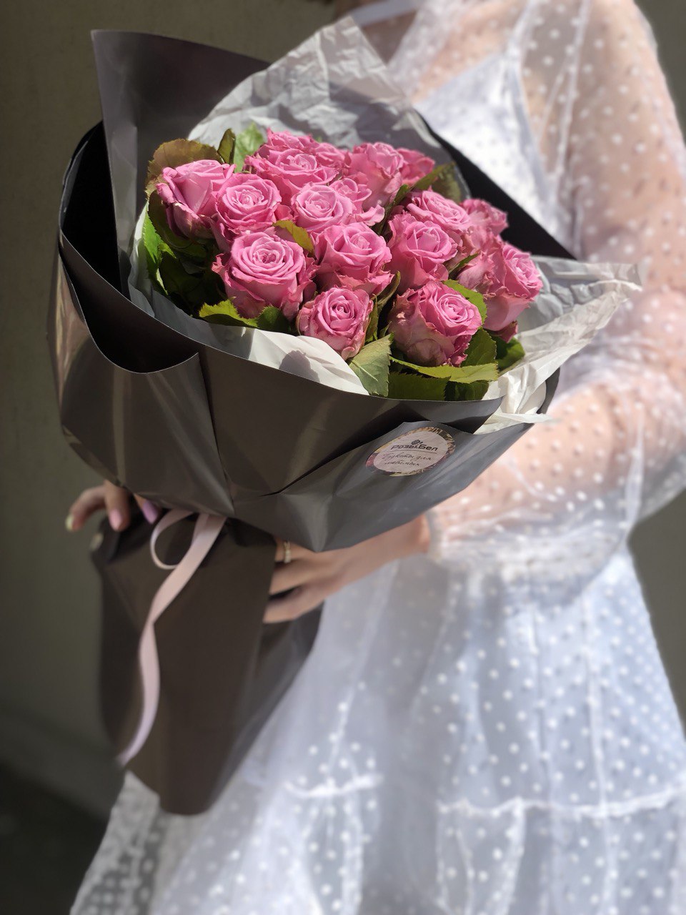 Картинка Букет из 17 роз "Амели" 70 см