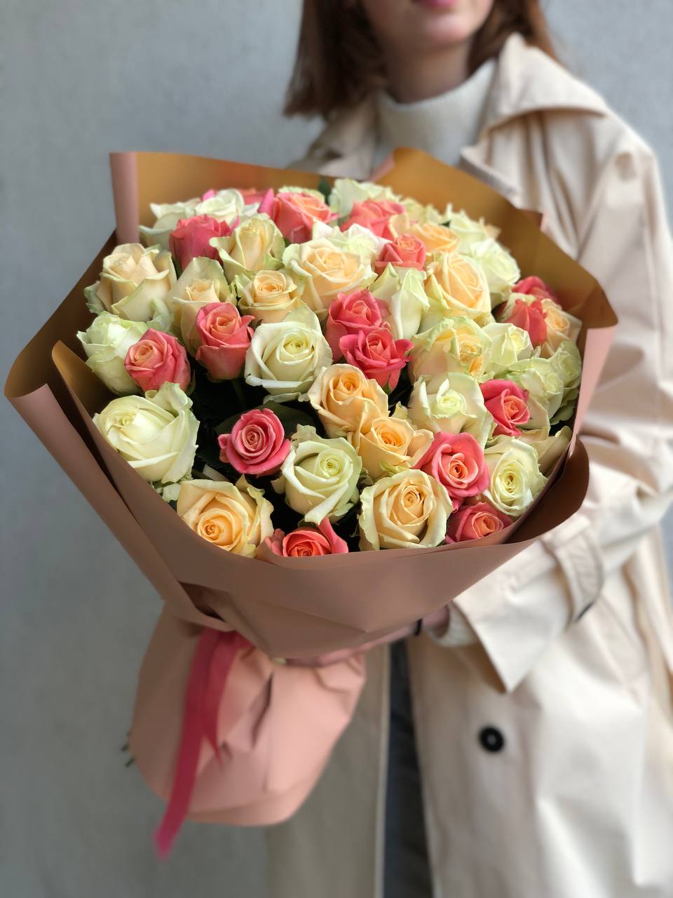 Картинка Букет из 51 розы "Моя красавица" 70 см