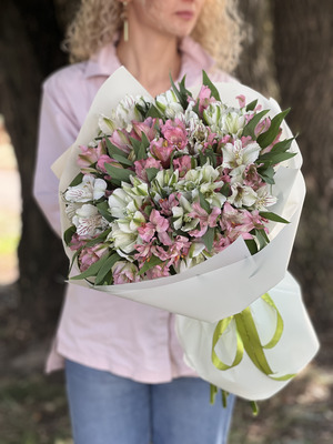 Картинка Букет из 23 альстромерий "Лазурь"