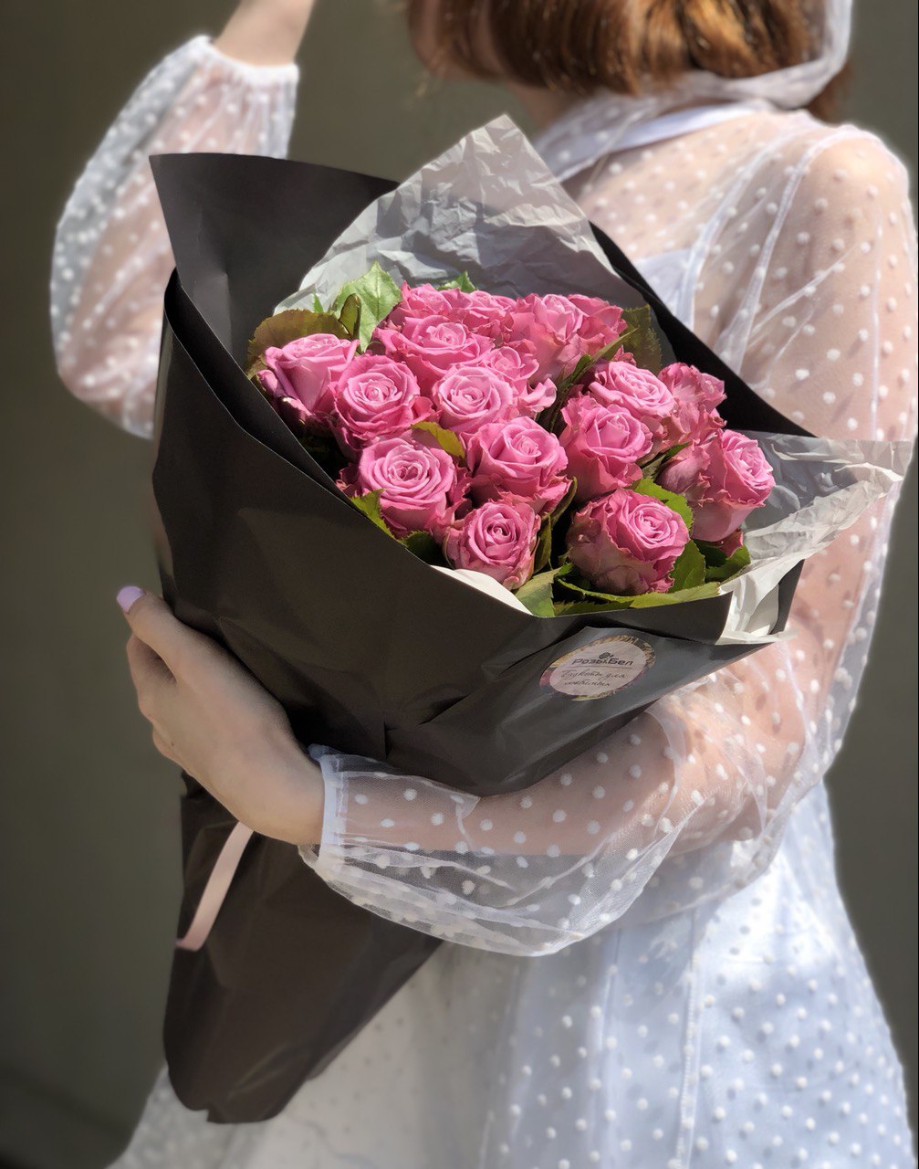 Картинка Букет из 17 роз "Амели" 70 см