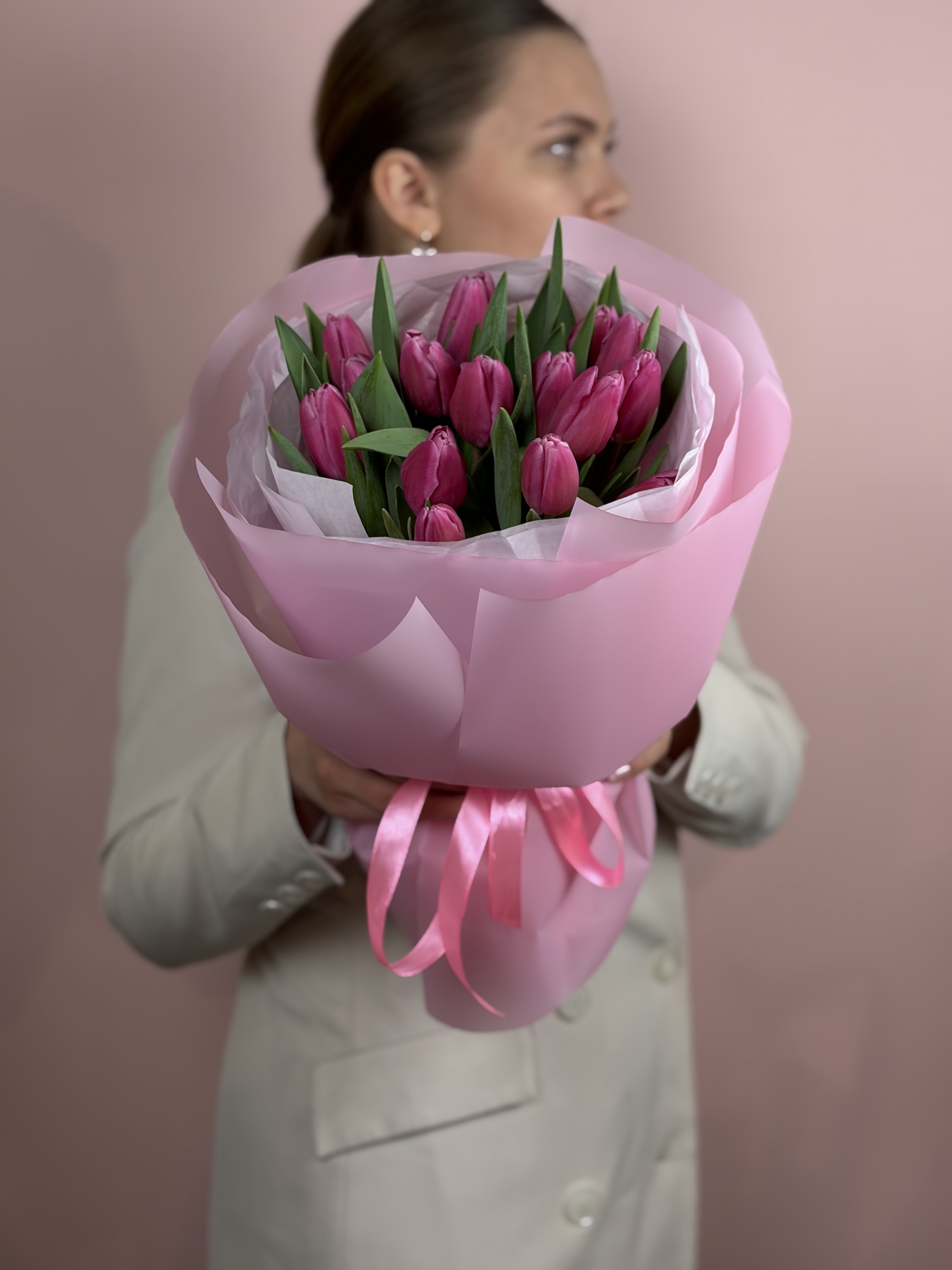 Картинка Букет из 15 тюльпанов " Нежный Рассвет"